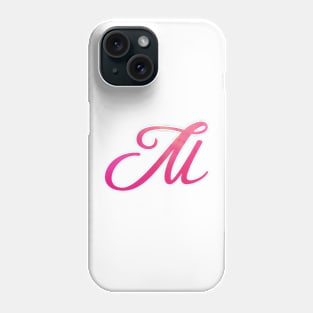 Letter M Monogram, Pink Color Personalized Design Phone Case