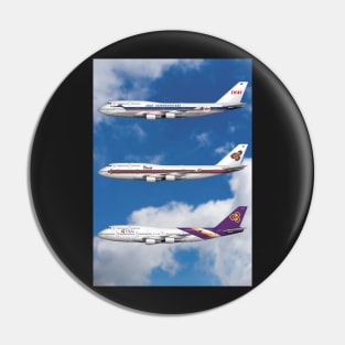 Thai Airways 3 Liveries 747-D7 Pin