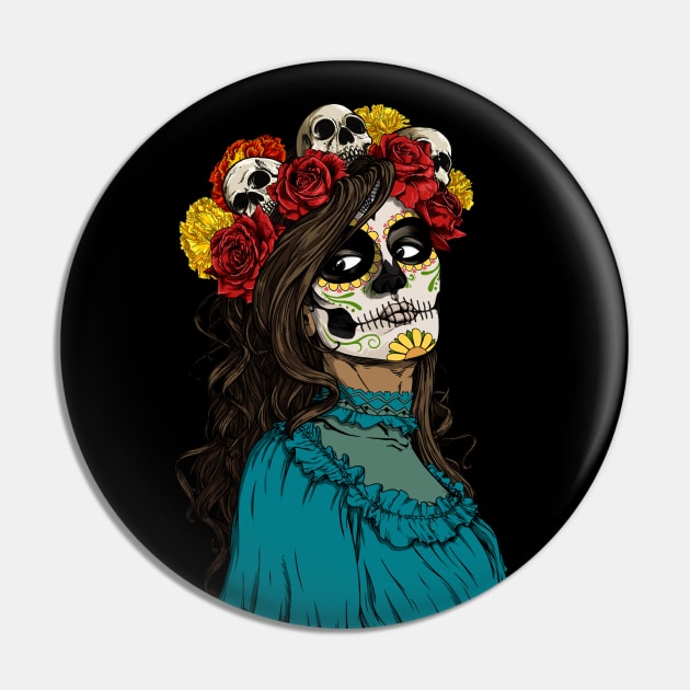 Dia De Los Muertos Pin by JoeClarkart