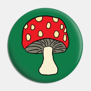 Mushroom, Fungi, Cute, Pretty Red Capped Mushroom Design Pin