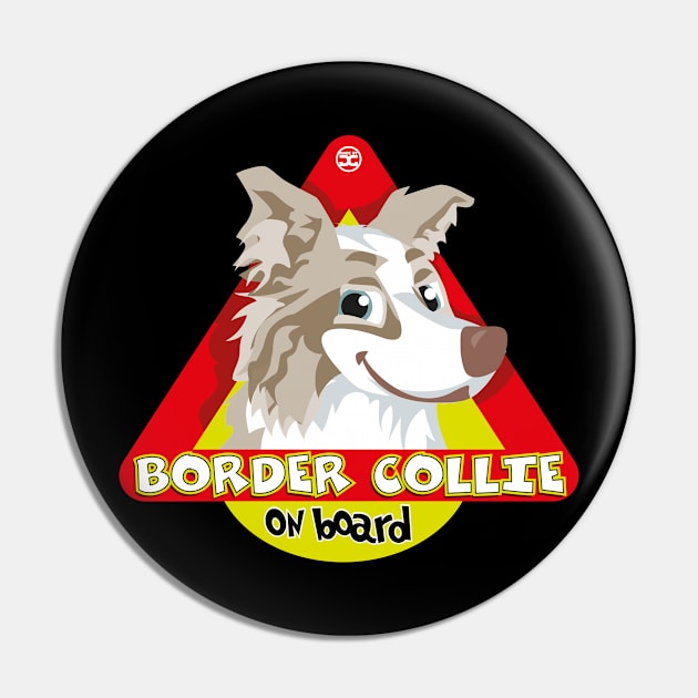 Border Collie On Board - Lilac merle Pin by DoggyGraphics