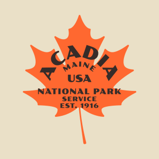 Acadia National Park Maple Leafe Logo T-Shirt