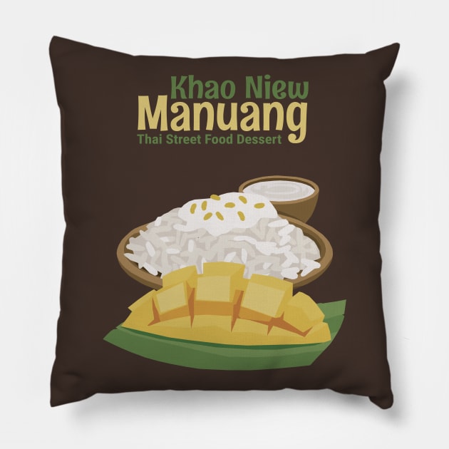 Thai Street Food Delicious Dessert Pillow by KewaleeTee