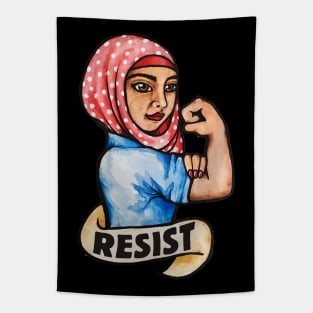 Resist rosie the riveter Tapestry