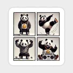Hip-Hop Panda Photo Poses Photo Collage Magnet