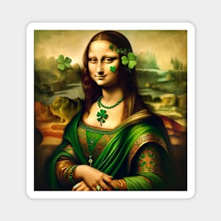 Mona Lisa's Irish Charm: St. Patrick's Day Celebration Magnet