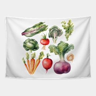 Aesthetic watercolor veggies Tapestry