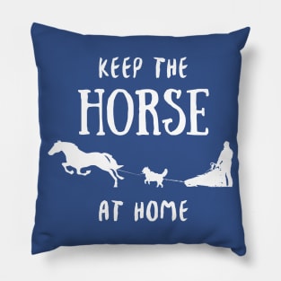 Horse Mushing - white Pillow