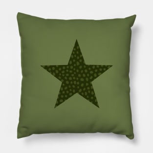 Olive Green Dalmatian Spots Pillow