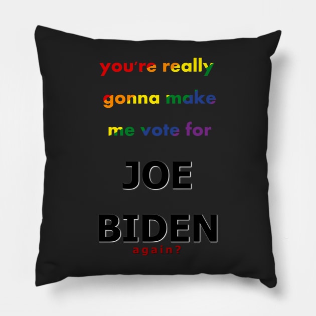 biden 2024 (rainbow) Pillow by Doodleblood