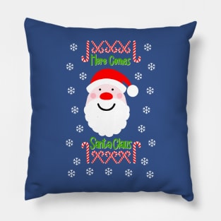 Merry & Bright on Blue Pillow