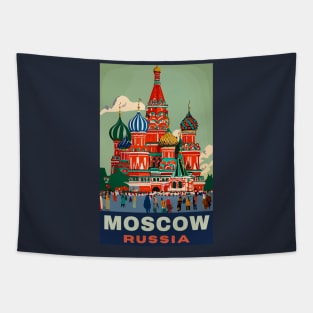 A Vintage Travel Art of Moscow - Russia Tapestry