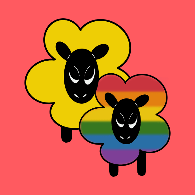 Proud Gay Ally Rainbow sheep by Emberpixie