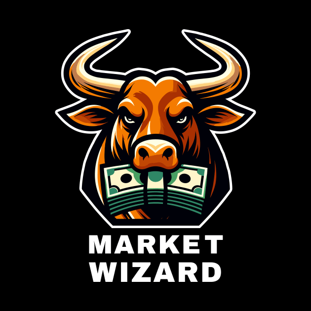 Market Wizard Bull Graphic T-Shirt, Stock Trader Gift, Financial Advisor Tee, Investor Fashion, Money-Themed Casual Wear by Cat In Orbit ®