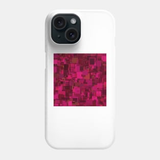 Random Shapes Abstract Pattern - Red/Fuchsia Phone Case