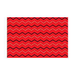 Red and Black Line Pattern T-Shirt