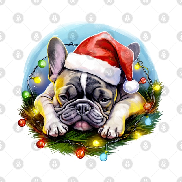 Lazy French Bulldog at Christmas by Chromatic Fusion Studio