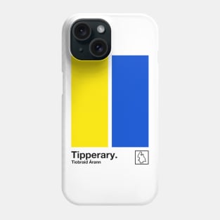 County Tipperary, Ireland - Retro Style Minimalist Poster Design Phone Case