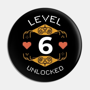 Retro Gaming Level 6 Unlocked Pin