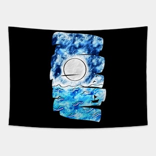 Moonlight ocean Tapestry