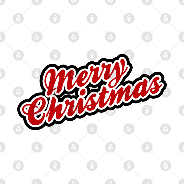 Simple Merry Christmas Text Design by FooVector