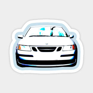 Saab 9-3 1st generation classic car high contrast Magnet