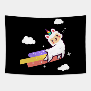 Lamacorn Alpaca Unicorn Funny Llama Rainbow Tapestry