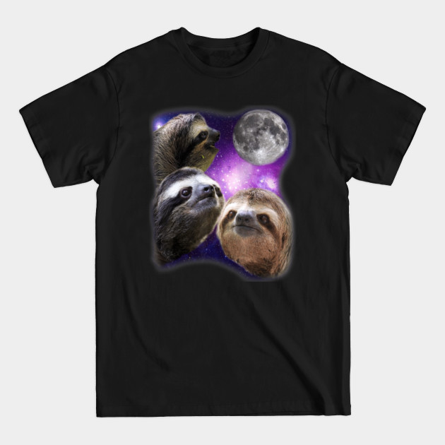 Discover Sloth Shirt - Three Sloths Moon Parody Wolf Meme - Sloth - T-Shirt