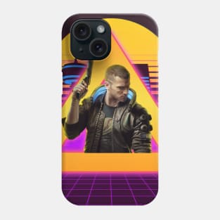 Cyberpunk Male Protagonist City Neon Phone Case