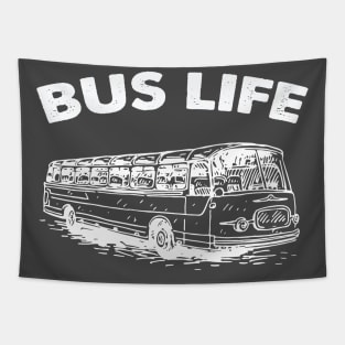 Bus Life Skoolie Vintage Bus Tapestry