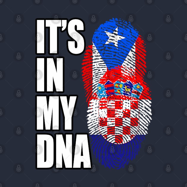 Puerto Rican And Croatian Mix DNA Heritage Flag by Just Rep It!!