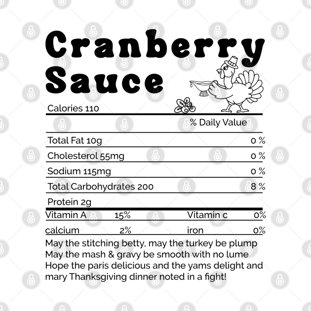 Cranberry Sauce Nutritional Facts, Funny,Thanksgiving ,Food, food, friends by MrStylish97