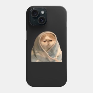 cat in a bad mood with blanket. Phone Case