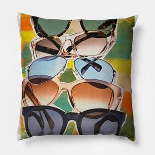Sunglass Art Collage Pillow