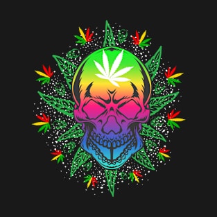 Cannabis Rainbow Skull Marijuana T-Shirt