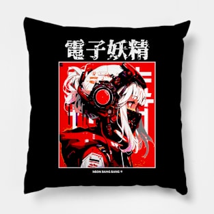 Japanese Cyberpunk Vaporwave Aesthetic Pillow