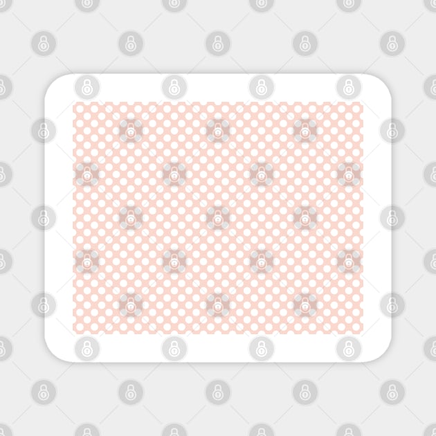 Polka Dot Collection - Pink and White Pattern Magnet by Missing.In.Art