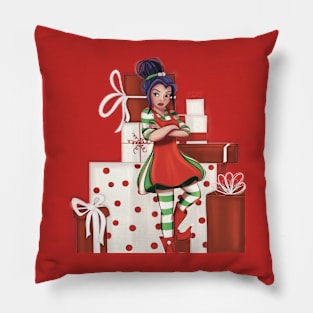 Moody Christmas Elf Pillow