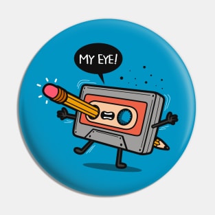 Funny Retro 80's 90's Cassette Tape Be Kind Rewind Funny Kawaii Cartoon Pin