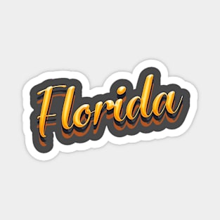 Florida Orange Retro Magnet