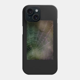 Colourful Spider Web with Dewdrops Phone Case