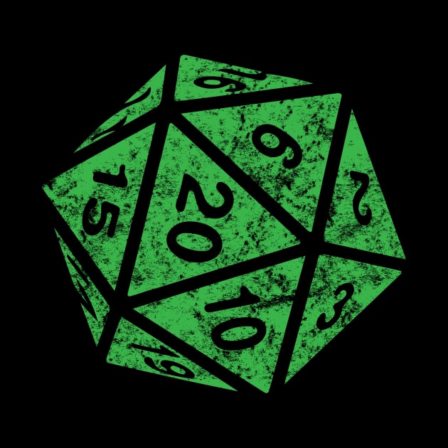 RPG Dice d20 | Distressed Green Color by TeesByJay