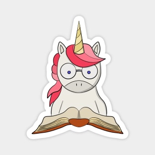 Unicorn reading a book Magnet