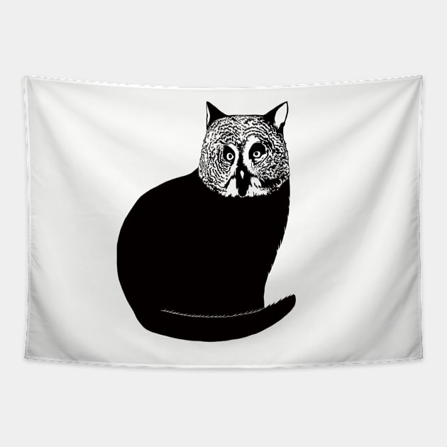 Owl Cat Tapestry by bearcat