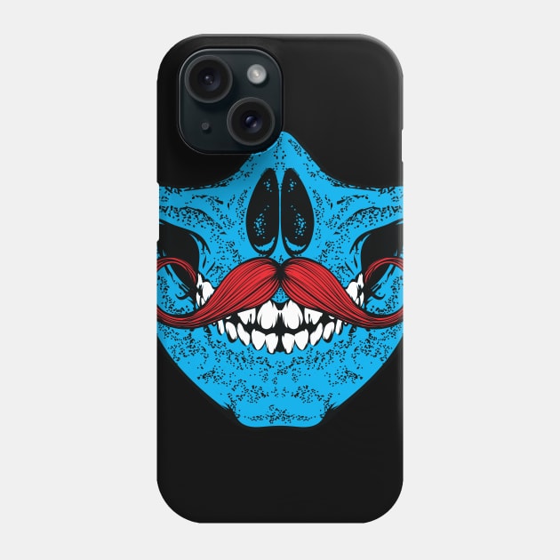 Mustache you a question - Blue Red Curly Phone Case by TerrorTalkShop