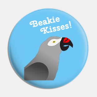 African Grey Parrot Beakie Kisses Pin