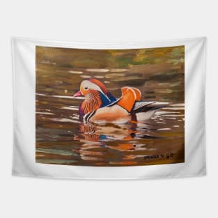 Mandarin Duck in NYC Tapestry