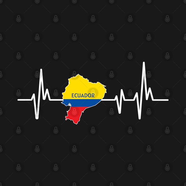 Heartbeat Design Ecuadorian Flag Ecuador by MGS