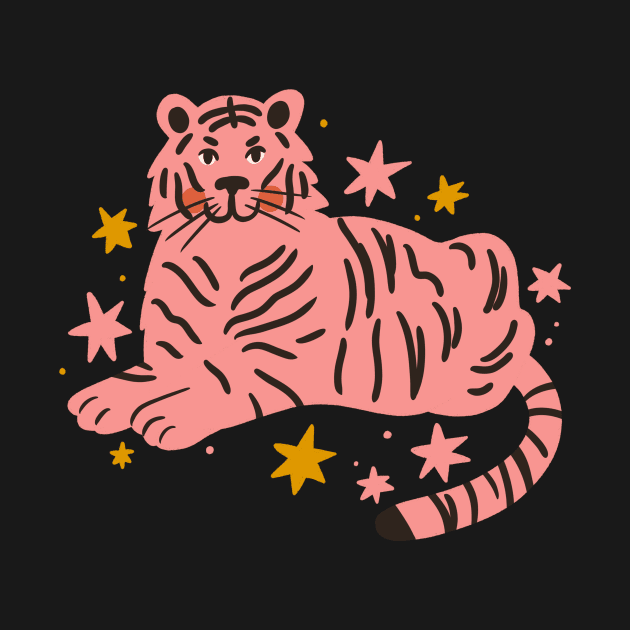 Cute pink tiger by rafaelaper