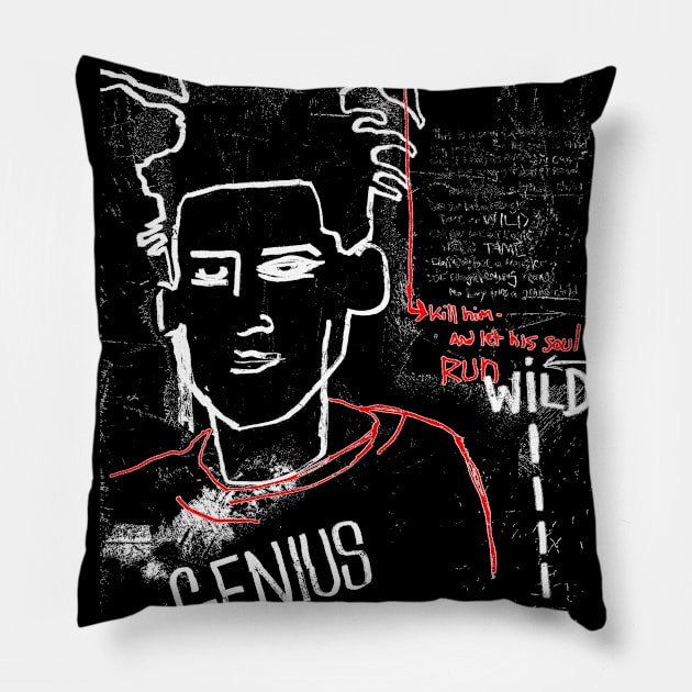 Genius Child Doodle White Pillow by Mijumi Doodles